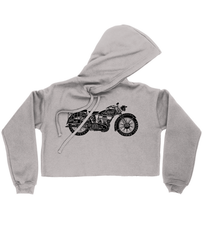 Enjoy The Ride - Black - Bella Ladies Cropped Hoodie