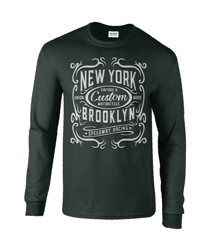 New York Motorcycle - T-shirt à manches longues en coton ultra