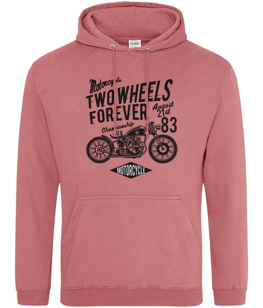 Two Wheels Forever Black - AWDis College Hoodie