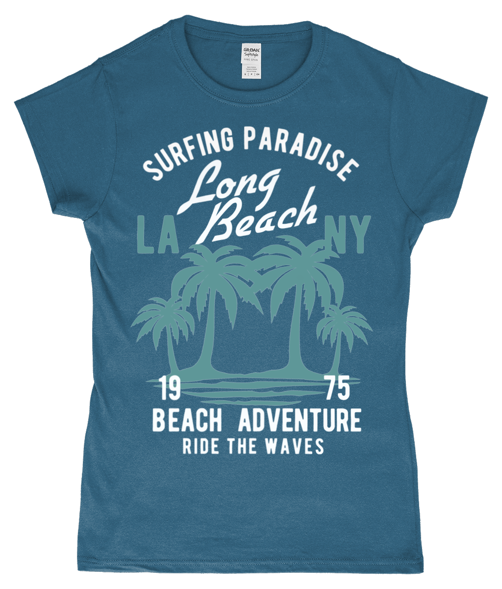 Beach Adventure - Gildan SoftStyle® Ladies Fitted Ringspun T-Shirt