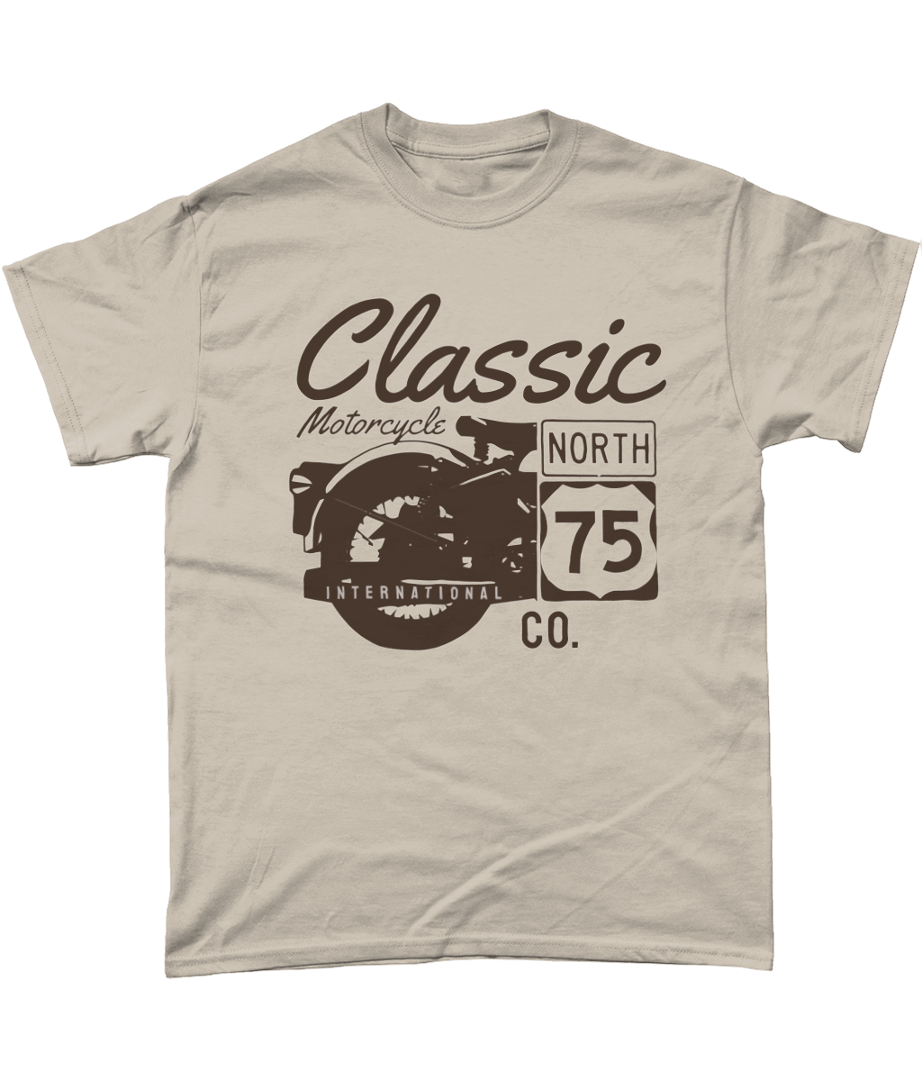 T-shirt en coton épais Classic Motorcycle 75 noir