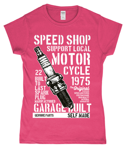 Speed ​​Shop - T-shirt ajusté en fil filé à anneaux SoftStyle pour femme