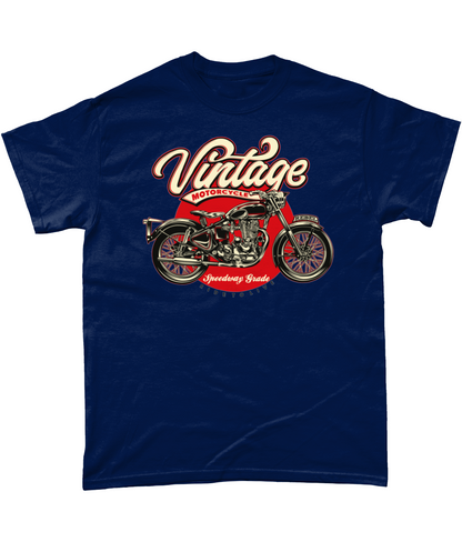 Vintage Motorcycle - Heavy Cotton T-Shirt