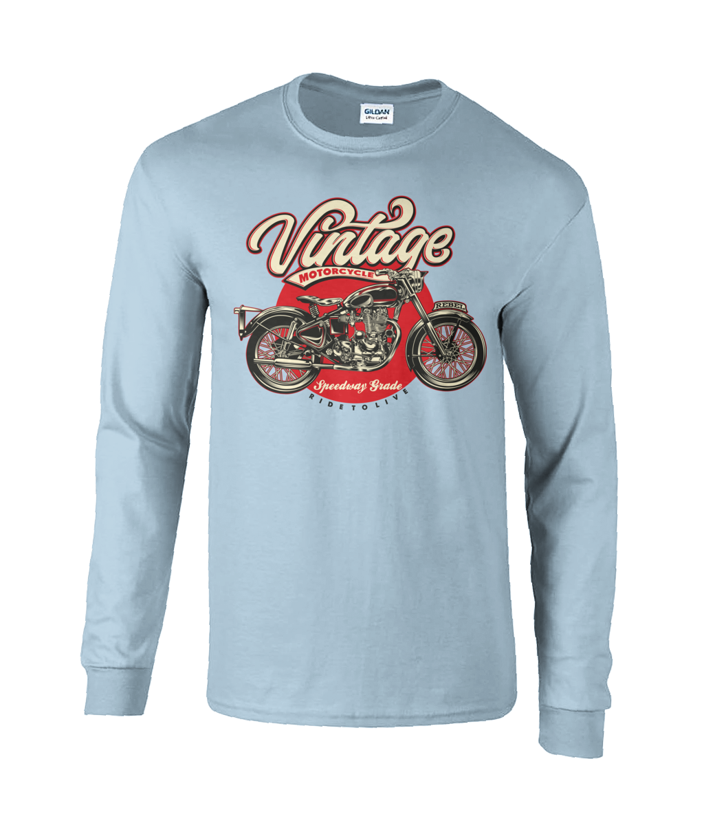 Vintage-Motorrad - Langarm-T-Shirt aus Ultra-Baumwolle