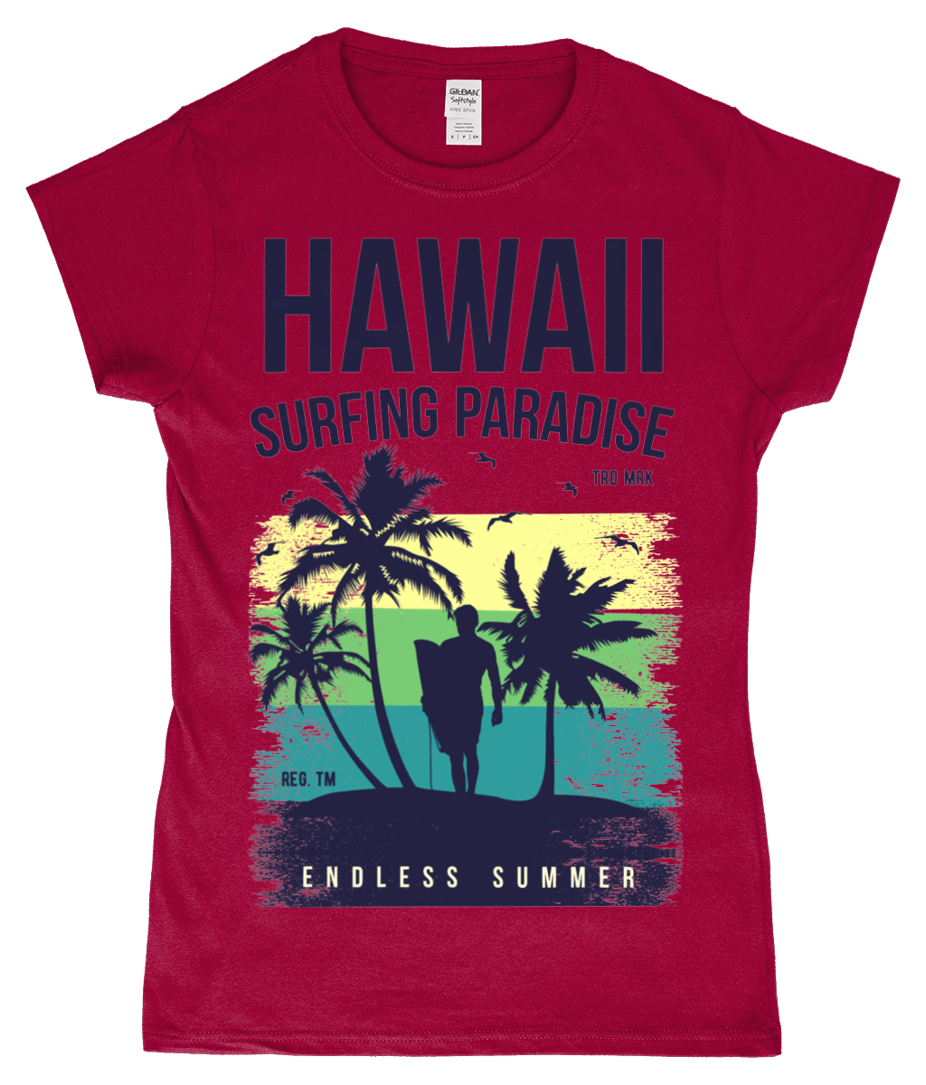 Hawaii Endless Summer – Gildan SoftStyle® Ladies Fitted Ringspun T-Shirt - Vitesse T-Shirts UK