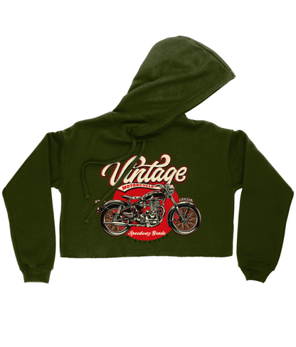 Vintage Motorrad - Bella Damen Cropped Hoodie 