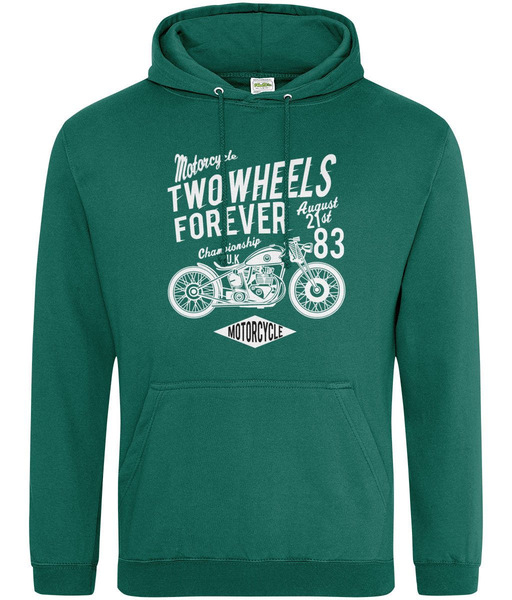 Two Wheels Forever Weiß - AWDis College Kapuzenpullover