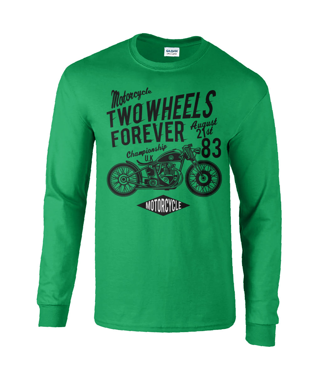 Two Wheels Forever Black - Ultra Cotton Long Sleeve T-Shirt