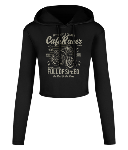 Cafe Racer v1 - Women's Cropped Hooded T-shirt