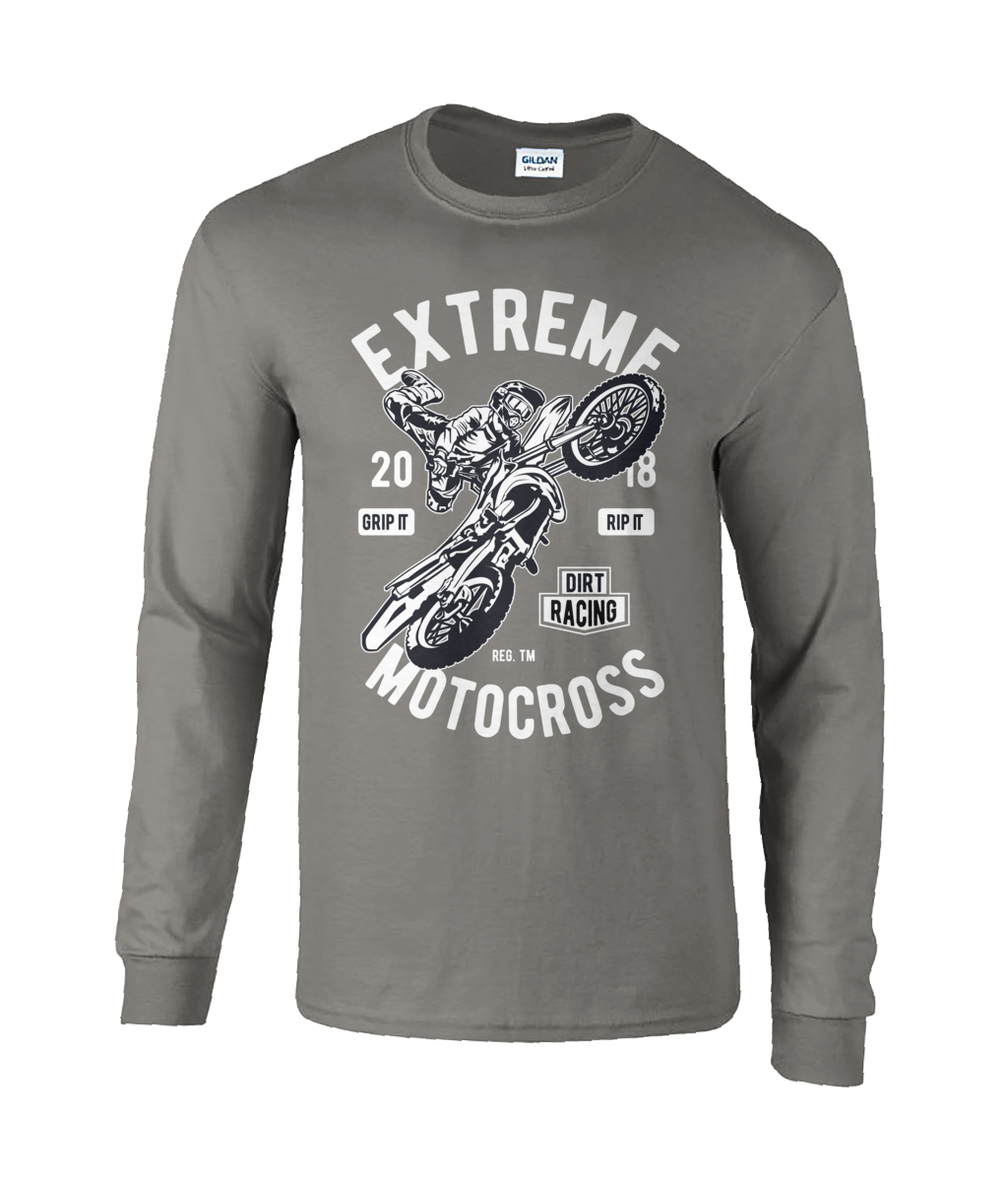 Motocross extrême - T-shirt à manches longues en coton ultra