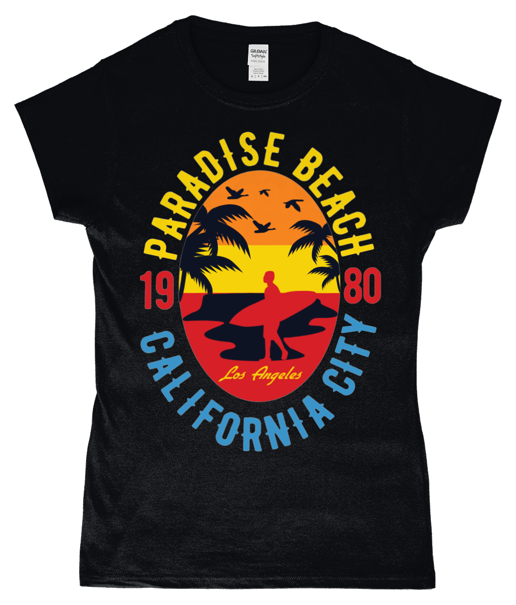 Sunshine Paradise - T-shirt ajusté en fil filé à anneaux pour femme SoftStyle