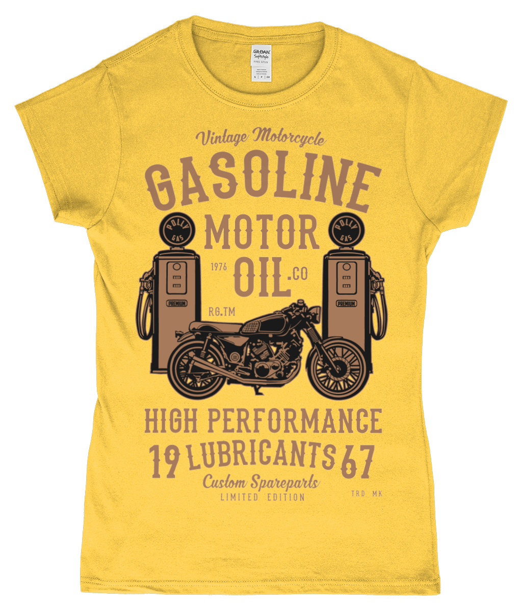 Gasoline Motor Oil – Gildan SoftStyle® Ladies Fitted Ringspun T-Shirt - Vitesse T-Shirts UK