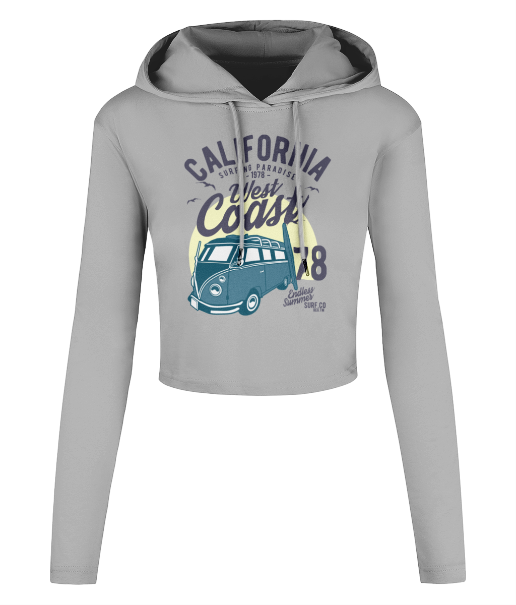 California West Coast v2 - Kurzes T-Shirt mit Kapuze für Damen