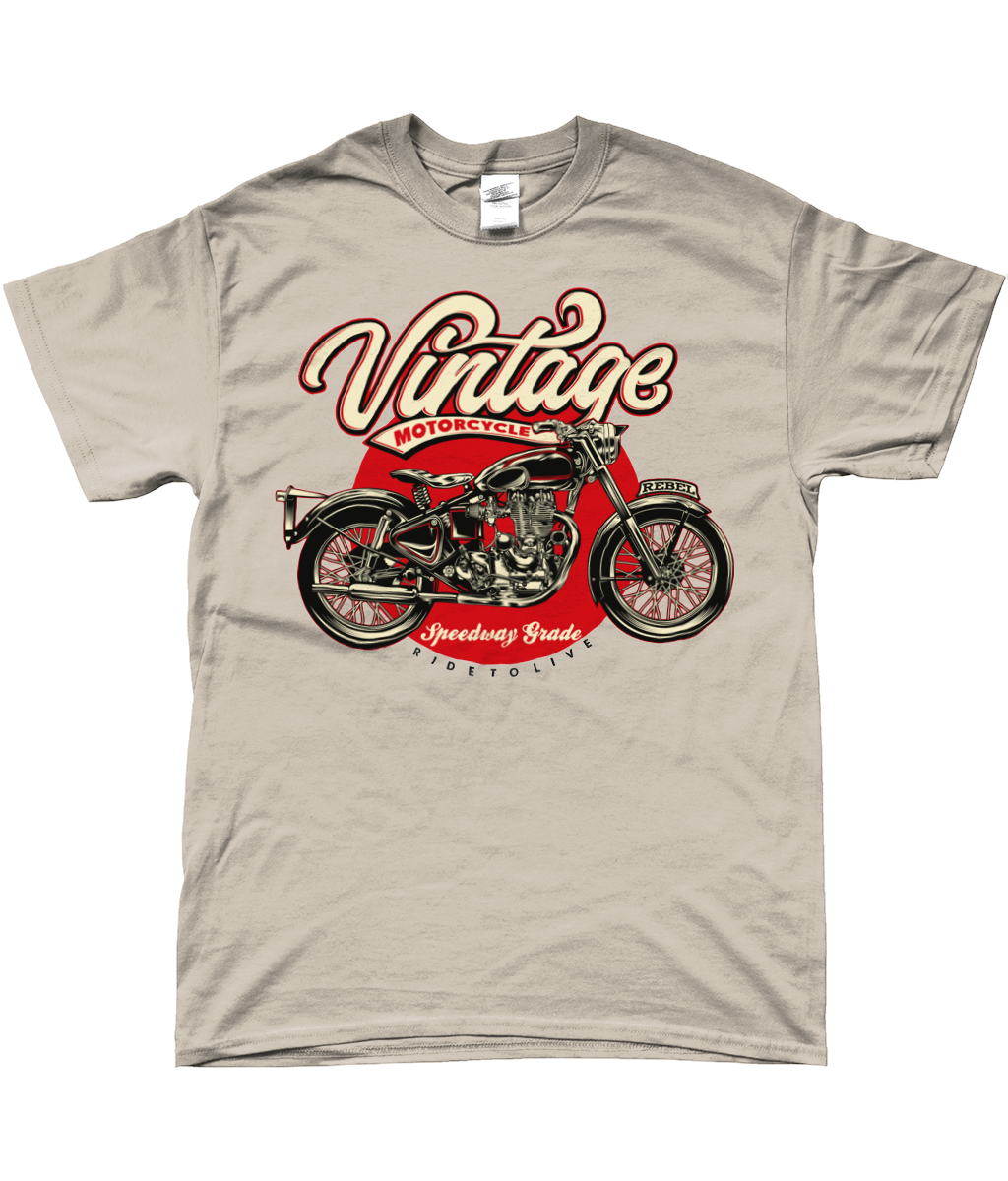 Vintage Motorrad - SoftStyle Ringspun T-Shirt