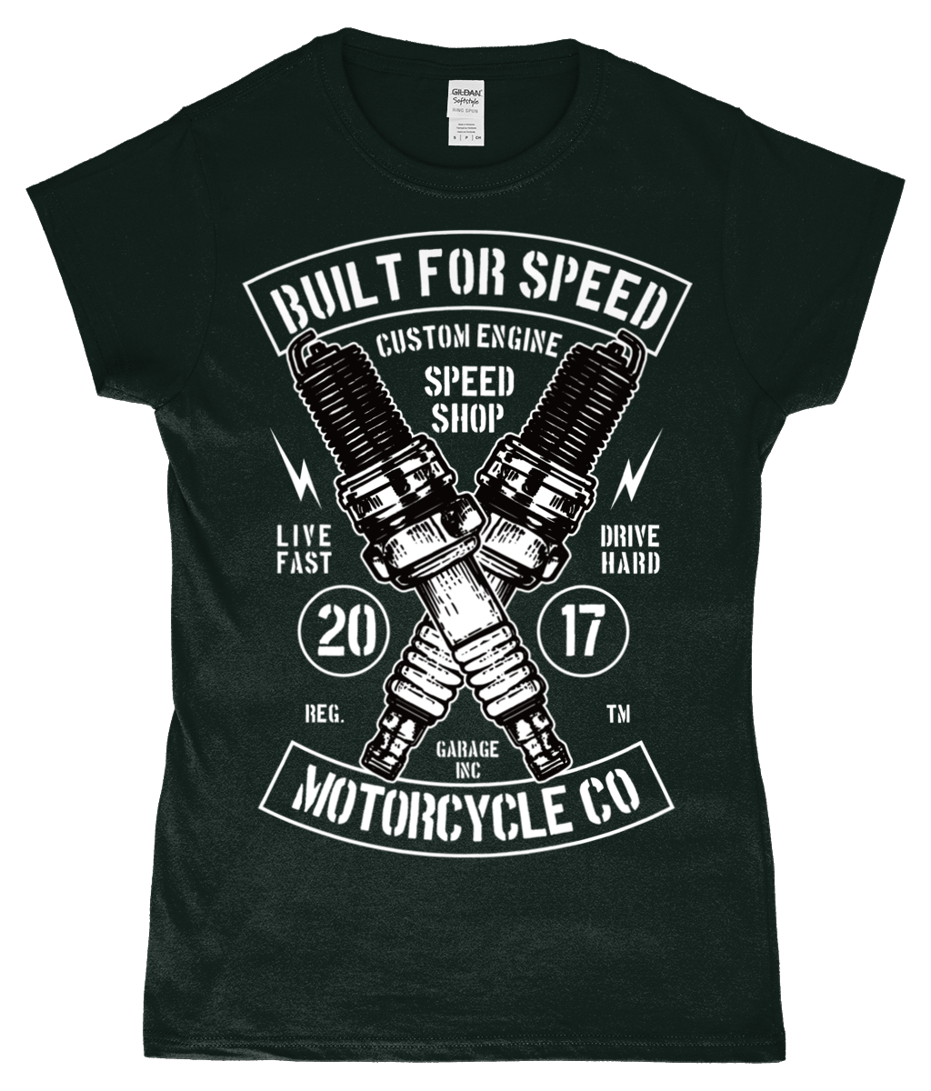 Built For Speed - Gildan SoftStyle® Ladies Fitted Ringspun T-Shirt - Vitesse T-Shirts UK