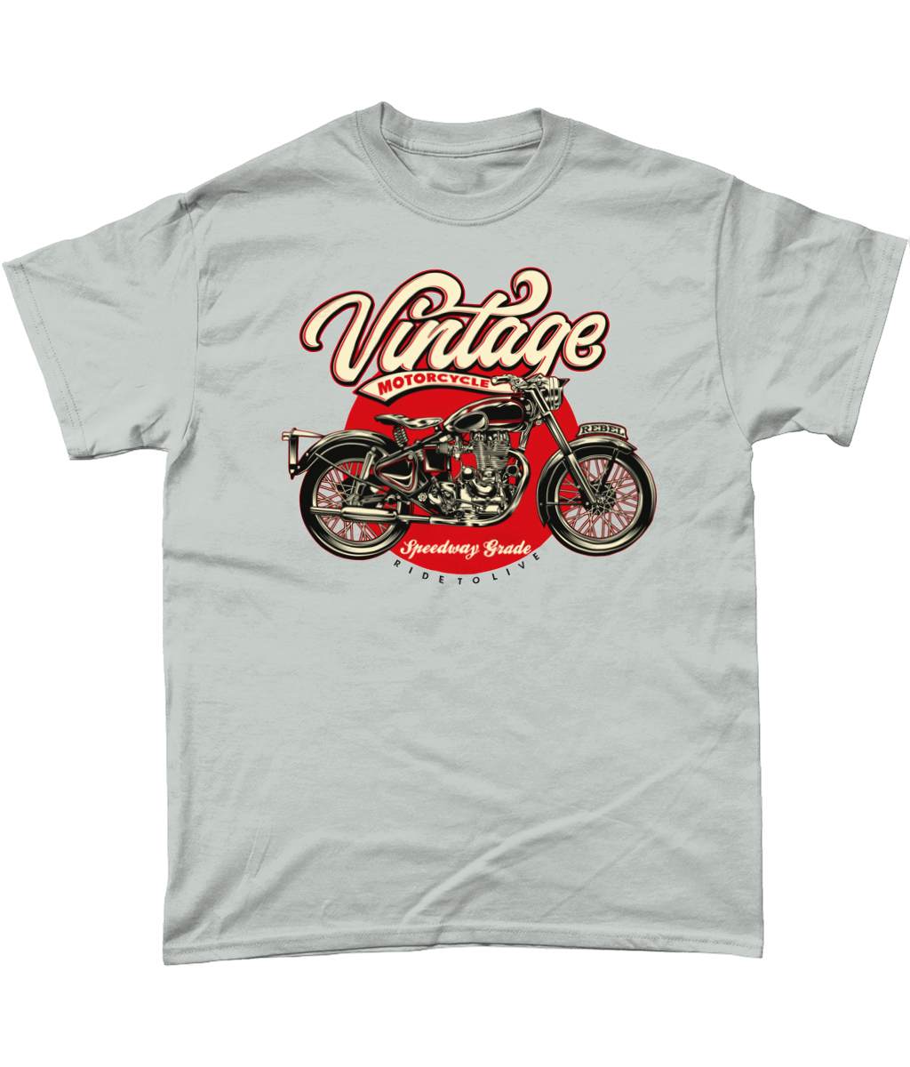 Vintage Motorrad - Schweres Baumwoll-T-Shirt