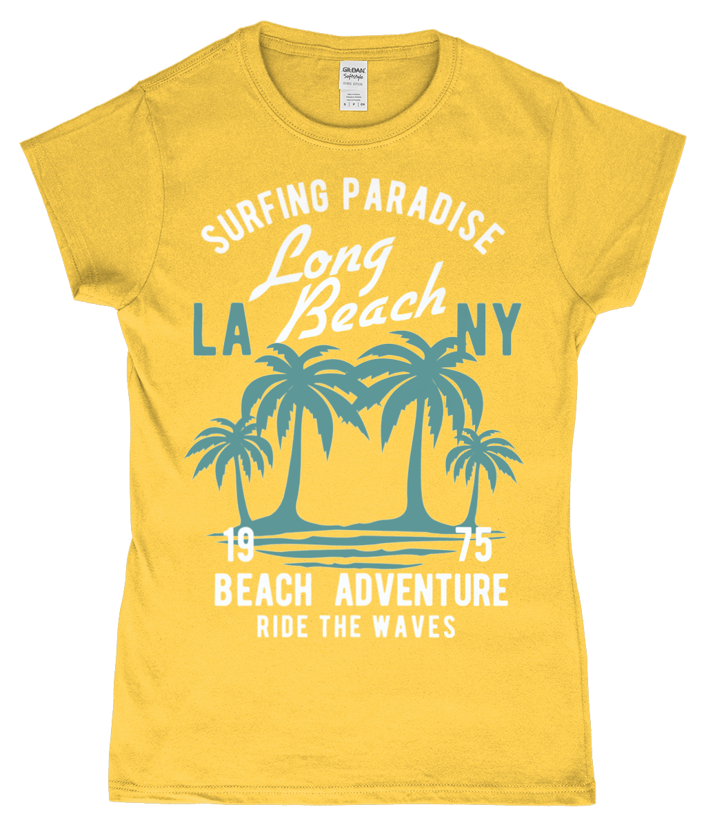 Beach Adventure - Gildan SoftStyle® Ladies Fitted Ringspun T-Shirt