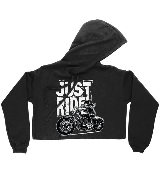 Biker Girl Weiß - Bella Damen Cropped Hoodie 