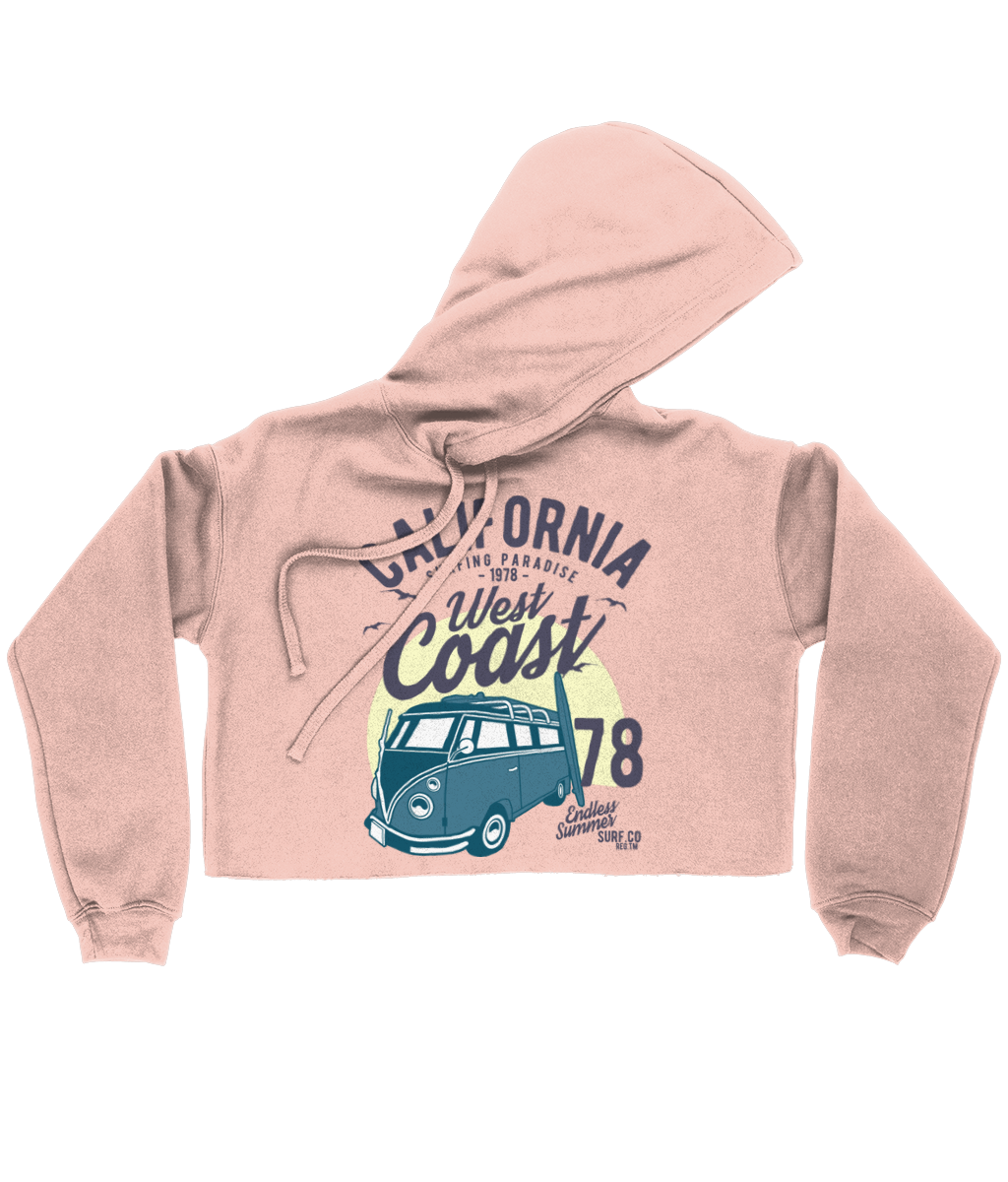 California West Coast v2 - Bella Ladies Cropped Hoodie