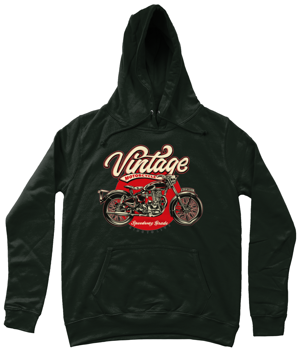 Vintage Motorcycle - AWDis Girlie College Hoodie - Vitesse T-Shirts UK