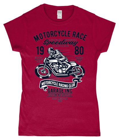 Motorradrennen - SoftStyle Damen Tailliertes Ringspun T-Shirt