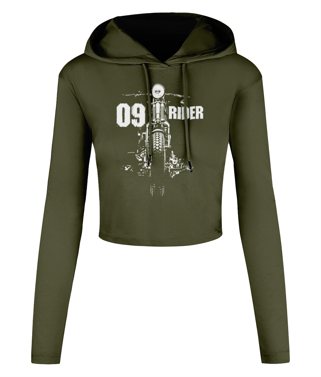 09 Rider - Women's Cropped Hooded T-shirt