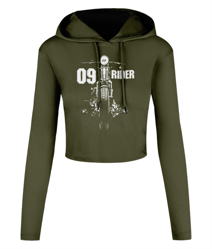 09 Rider - Women's Cropped Hooded T-shirt