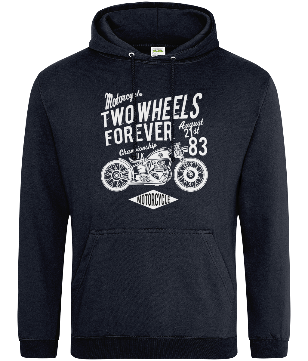 Two Wheels Forever Weiß - AWDis College Kapuzenpullover