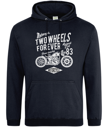 Two Wheels Forever Weiß - AWDis College Kapuzenpullover