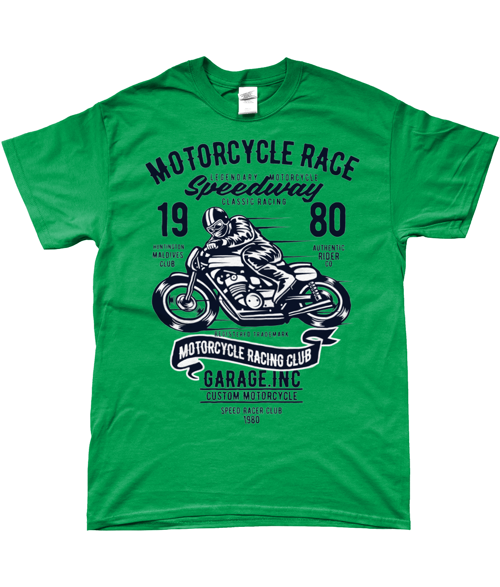 Motorcycle Race - SoftStyle Ringspun T-Shirt