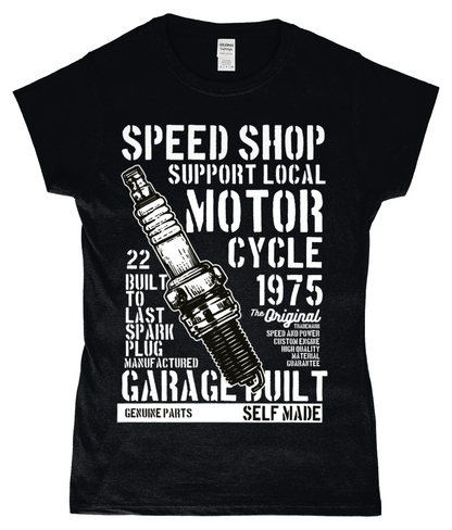 Speed ​​Shop - T-shirt ajusté en fil filé à anneaux SoftStyle pour femme