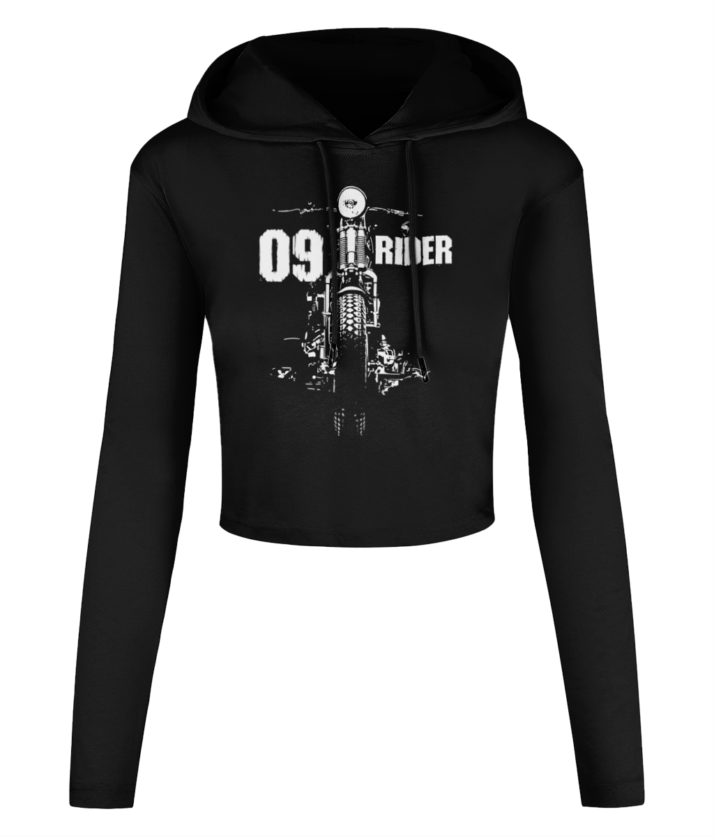 09 Rider - Women's Cropped Hooded T-shirt