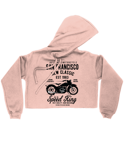 San Francisco Motorcycle - Bella Ladies Cropped Hoodie