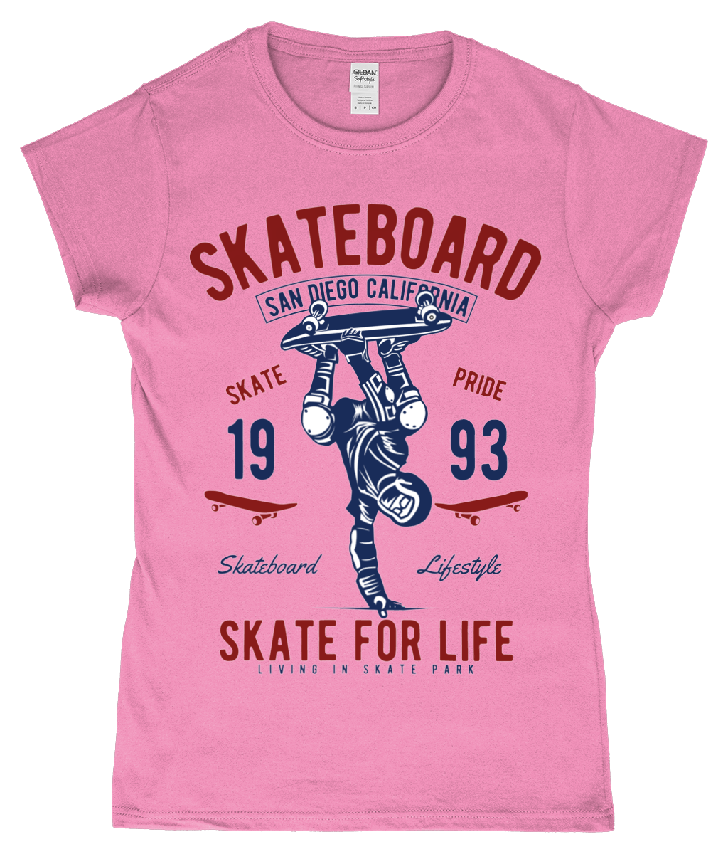 Skate For Life - T-shirt ajusté en fil filé à anneaux pour femme SoftStyle