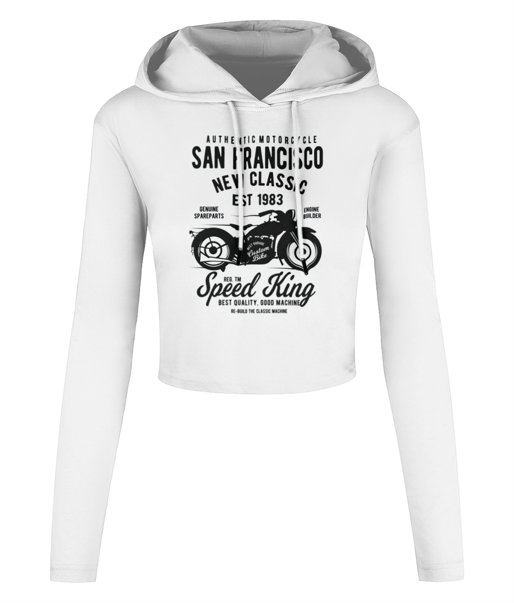 San Francisco Motorcycle - Women's Cropped Hooded T-shirt