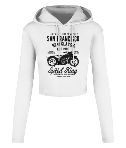 San Francisco Motorcycle - Women's Cropped Hooded T-shirt