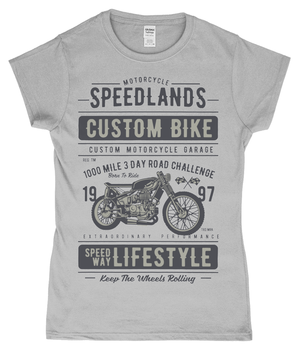 T-shirt ajusté Gildan SoftStyle® Ringspun pour femme - Vélo personnalisé Speedlands