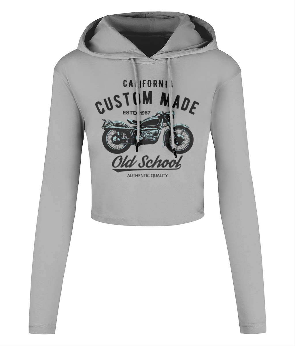 Custom Made - Women's Cropped Hooded T-shirt