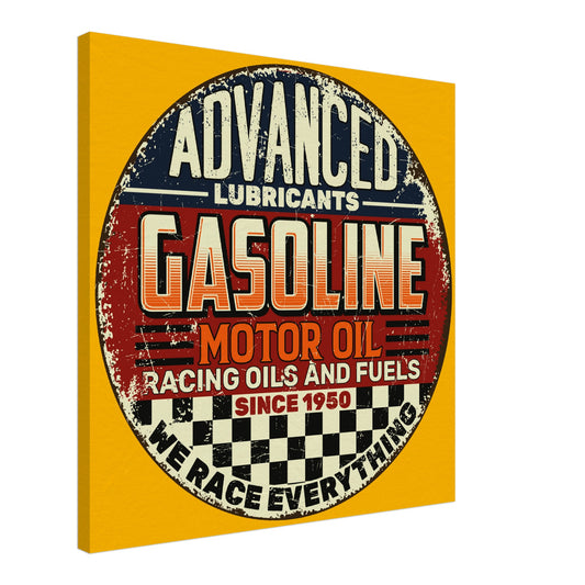 Vintage Gasoline Motor Oil Sign - Canvas - Vitesse T-Shirts UK