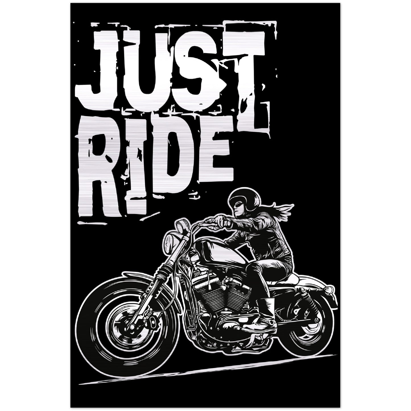 Just Ride - Brushed Aluminum Print