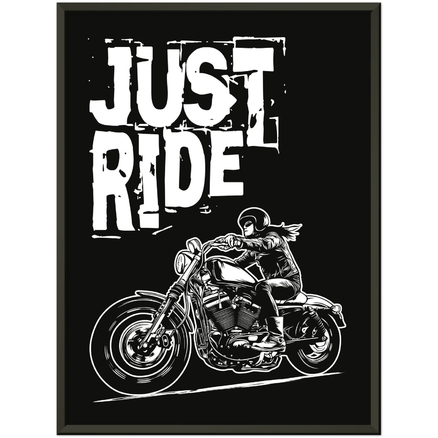 Just Ride - Premium Semi-Glossy Paper Metal Framed Poster