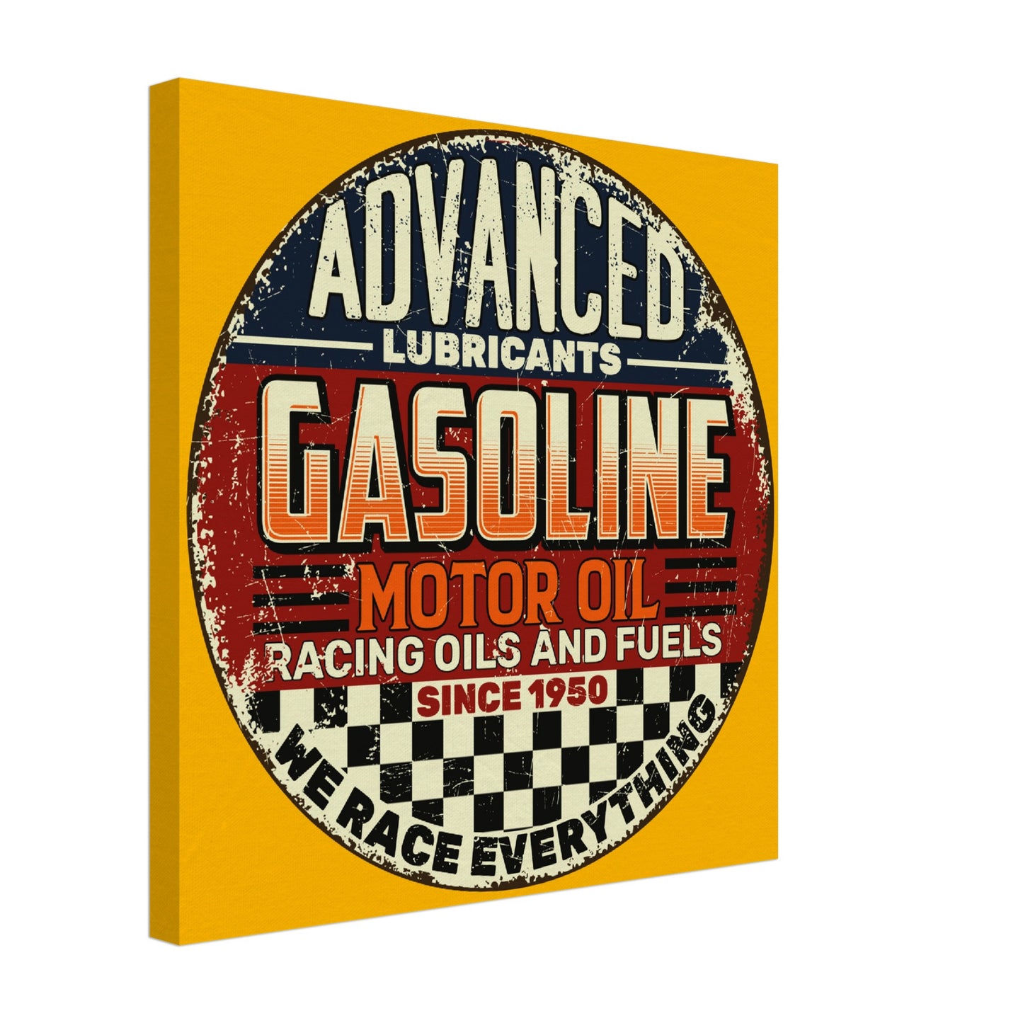 Vintage Gasoline Motor Oil Sign - Canvas