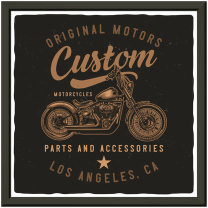 Custom Motorcycles - Premium Semi-Glossy Paper Metal Framed Poster