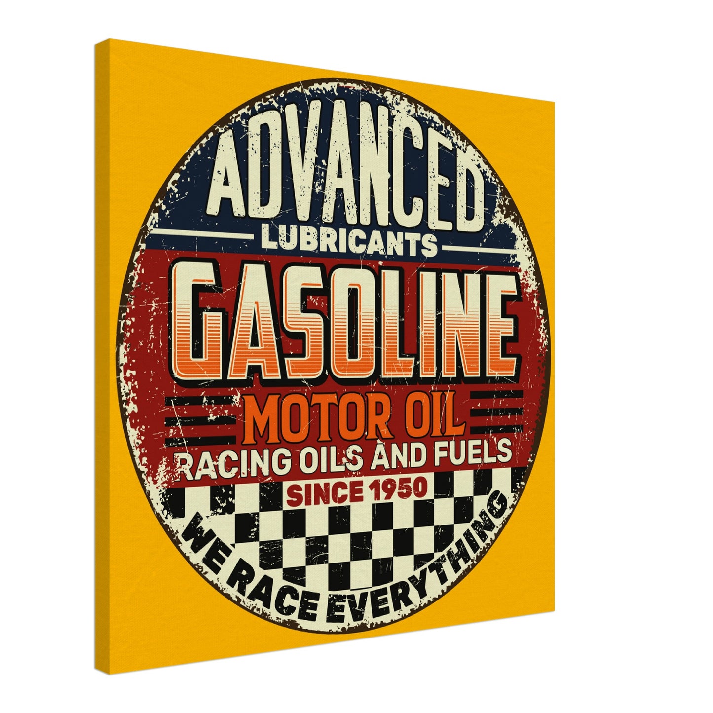 Vintage Gasoline Motor Oil Sign - Canvas